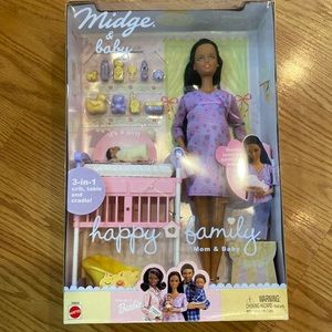 NEW  RARE BARBIE HAPPY 🏠 FAMILY PREGNANT MIDGE & BABY MOM  & BABY